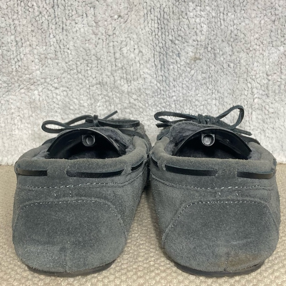Minnetonka Womens Grey Suede Leather Faux Fur Lined Moccasins Shoes Size US 10 M - Picture 4 of 11